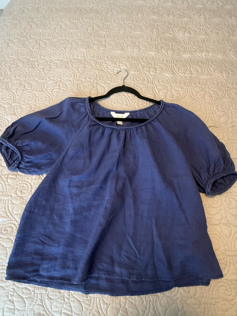Lilly Pulitzer Indigo Short Puff Sleeve Blouse